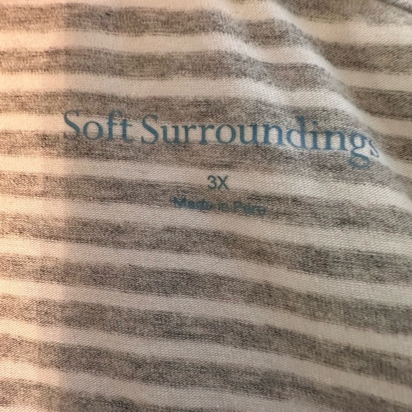 Soft Surroundings Striped Gray Long Sleeve Womens Top #1762 - Picture 6 of 8